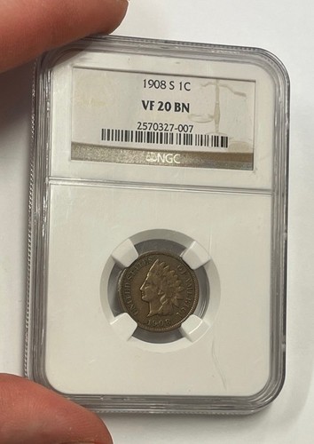 USA - 1908 - S Indian Cent (NGC VF 20 BN) - selten - Bild 1 von 6