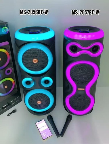 Drahtlose RGB Karaoke BT Lautsprecher mit Mikrofon USB Aktiv Tieftöner für Home DJ Party - Bild 3 von 18