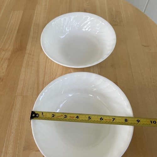 Corelle SWIRL Enhancements SOLID White 8½" Serving/Salad Bowls ~ SET OF 2