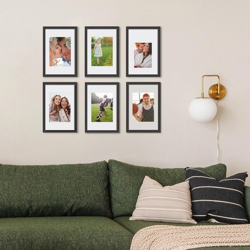 Timeless Wall Gallery Frame Set: 5 Black 8x12 Collage Frames for Memories - Picture 4 of 10