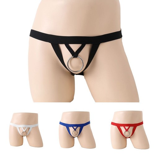 Hot Comfy Mens Brief Solid Color Open Sheath Pants Solid Spandex Underpants - Picture 2 of 22