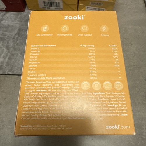 Zooki Hydration+ Liver Health 30 Lemon & Ginger Sachets 2027 RRP £39.99 - Picture 3 of 6