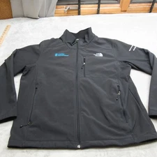North Face Jacket Men XL Black Softshell Rain Apex Bionic Windwall Full Zip LOGO