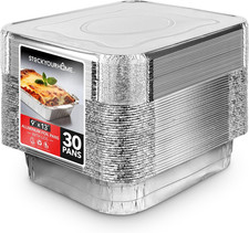 Stock Your Home (Set of 30) 9 x 13 Disposable Aluminum Pans 30 Pack w/ Lids