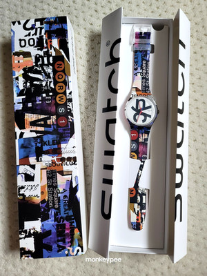 NIB Swatch Destination Watch David Carson CARSONTIME New York City NYC SUOZ370