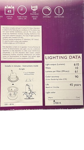 Philips LED Dimmable 65W Equivalent 5/6 inch Retrofit Recessed Lighting 1 Pk - Picture 4 of 5