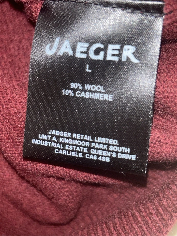 Gents JAEGER sweater Size Large Burgundy Sheer Luxury Wool and Cashmere - Image 4 of 4