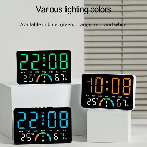 Digitale LED Uhr mit Multifunktionsanzeige Temperatur- und Luftfeuchtigkeitsmonitor - Bild 1 von 31