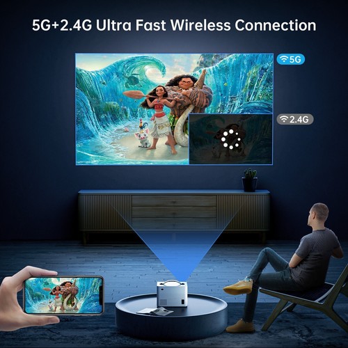 Native 1080P Projector WiFi Bluetooth Portable Home Theater For Android iPhone - Picture 3 of 8