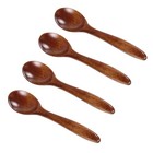 4 Pcs Honey Scoop Coffee Stirring Spoon Cafe Spoons Wood Wooden