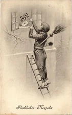 PC CHIMNEY SWEEPER HAPPY NEW YEAR (a73959)