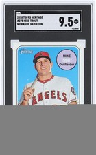 Mike Trout Angels 2018 Topps Heritage Nickname Variation #275 SGC 9.5 Card