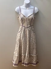 Rare Gunne Sax Prairie Corset Style Sleeveless Sundress In Purple Floral Size 7