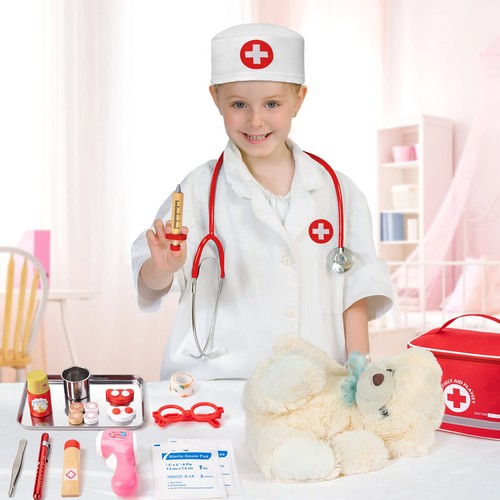 Doctor Kit for Kids, 34 Pcs Kids Doctor Playset kit for Toddlers 3-5 with Med... - Picture 5 of 7