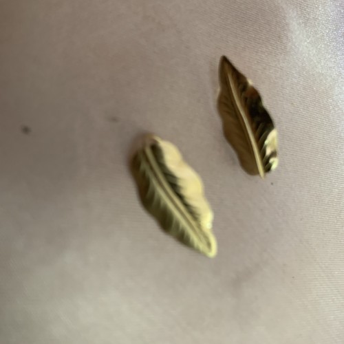Ohrringe 14 Karat Blattgold mit Hakenrücken - Bild 6 von 9