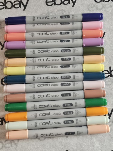 Set of 14 Brand New .Too Copic Ciao Double-Tip Individual Colouring Marker Pens - Picture 2 of 4