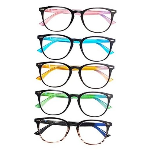 5 Pairs Ladies Reading Glasses Blue Light Blocking Computer Colorful Readers