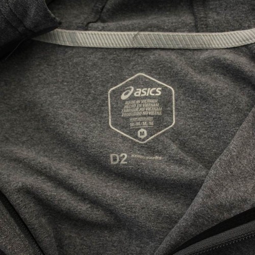 Asics Men's Full Zip Hoodie Training Wear Gray M 2031A878 New - Picture 6 of 7
