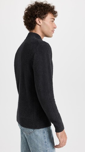Club Monaco Men's Core Boucle Quarter Zip Sweater X-Small, Charcoal - Picture 4 of 6