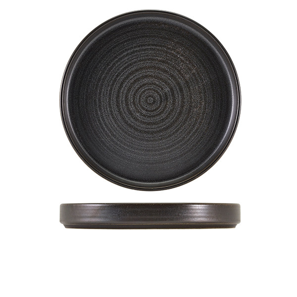 Terra Porcelain Black Presentation Plate For Dining And Serving 26cm Pack of 6