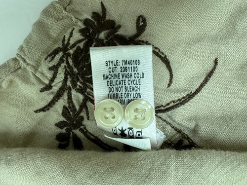 Lucky Brand Linen Shirt Men L Embroidered Asian Hippie Button Up Vintage Y2K - Picture 15 of 19