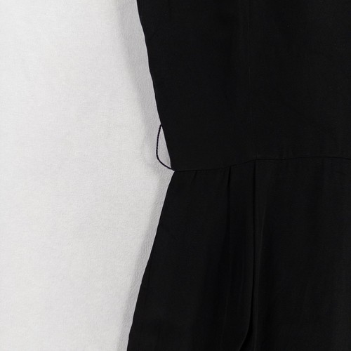 Vintage Ralph Lauren Dress Womens 4 Black Deep V Back LBD Pleated Made In USA - Picture 3 of 10