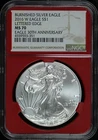 2016-W 30th Anniversary Lettered Edge Burnished Silver Eagle NGC MS-70 Red Core