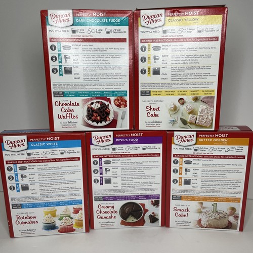 duncan hines cake mix assorted lot Of 5 Perfectly Moist Dark Chocolate Fudge - Picture 12 of 19