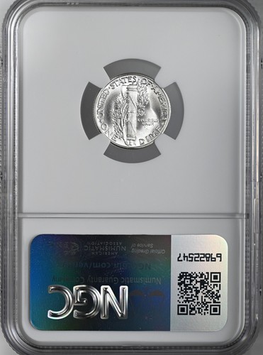 1935-P 10C MERCURY SILVER DIME "PHILADELPHIA MINT" NGC MS65 #8345182-096 - Picture 4 of 4