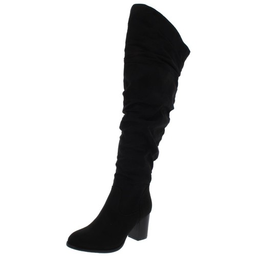 Journee Collection Kaison Damen-Overknee-Stiefel schwarz 8,5 Medium (B, M) 9824