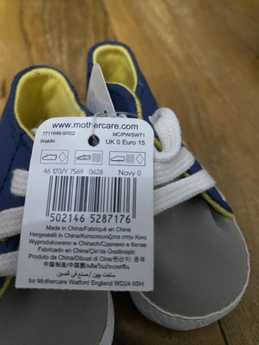 Baby Boy's Mothercare Pram Shoes Soft Trainers Size 0 for ages 1-3 Months BNWT - Picture 2 of 6