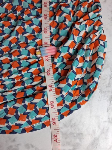 Vestido Leota Naranja Azul Diseño Geométrico Body Con Midi Maternidad Talla Mediana Nuevo con Etiquetas - Imagen 8 de 11