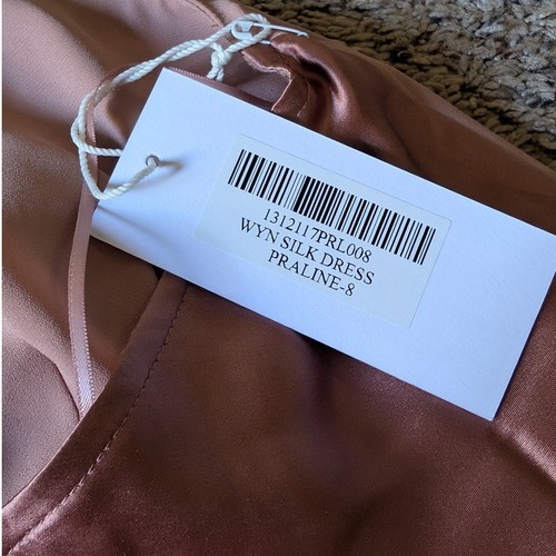NWT Reformation Wyn Pink 100% Silk Sleeveless Halter Midi Maxi Dress, size 8 - Picture 4 of 10