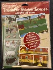 Melissa & Doug Transfer Sticker Scenes AROUND THE FARM 2 Scenes 53 Stickers