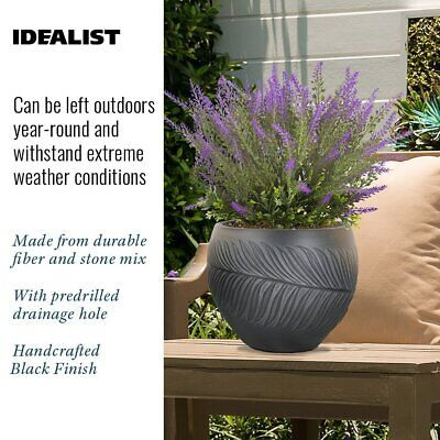 Plantadoras de jardín redondas IDEALIST bola en relieve macetas al aire libre con drenaje - Imagen 8 de 30