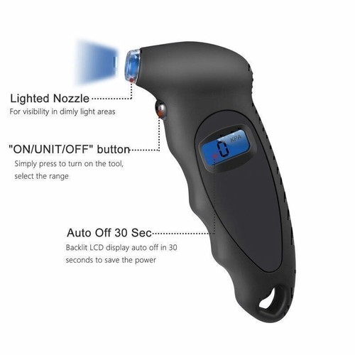 Digital Tire Air Pressure Gauge Meter Tester Bike Car Truck LCD Display Lojfssmy - Picture 3 of 12