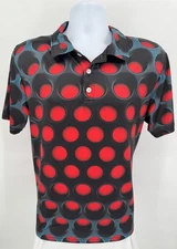 Obnoxious Golf Men's Small Golf Polo Stretch Shirt Graphic Print Black Red 
