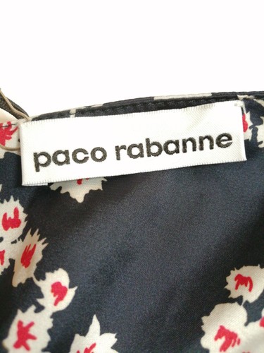 RRP €2200 PACO RABANNE Dress FR38 US6 UK10 M Floral Asymmetric Chainmail Overlay - Picture 9 of 9