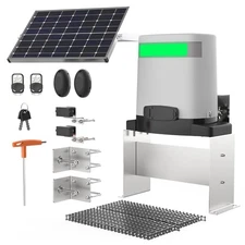 Blütezeit Chain Sliding Gate Opener 1400LB w/Solar Panel/WiFi/Battery Backup