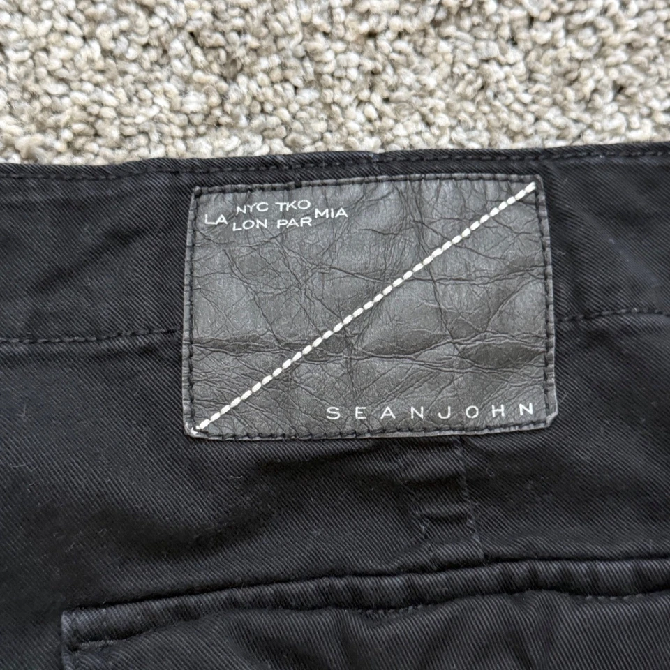 Pantalones Cortos Carga Sueltos Y2K Sean John Negros Algodón Informales Hip Hop Patinador Para Hombres 36x15 Foto 4 de 4