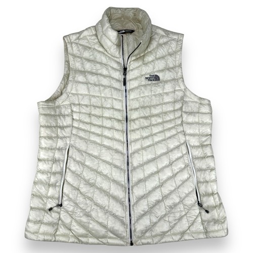 Chaleco North Face ThermoBall Mujer XL Blanco Acolchado Aislado Ligero Cremallera