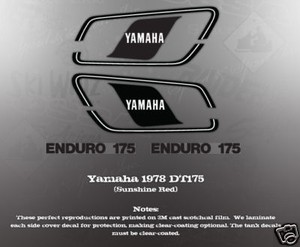 Yamaha 1978 Dt175 Decal Graphic Kit Like Nos Ebay