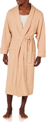 Men's Big and Tall Lightweight Cotton Waffle Robe Relaxed Fit Bath Lounge Wear - Picture 15 of 26