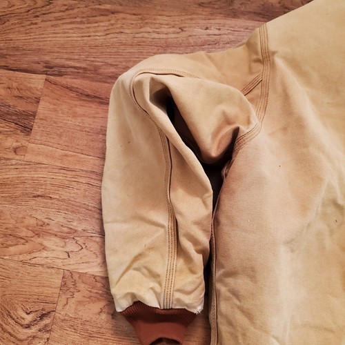Carhartt Jacket Tan Brown Mens 2XL 58" Hooded Canvas Coat Quilt Lined *Flaws - Picture 23 of 24