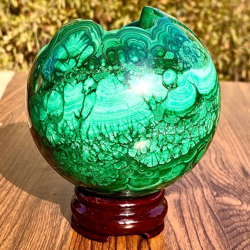 4.19LB Natural Malachite glossy cluster sphere mineral ball sample - Picture 11 of 12