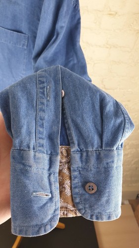 Brioni Herren Denim Paisley Shirt Größe: M/L SEHR GUTER Zustand uA £650 - Bild 7 von 11