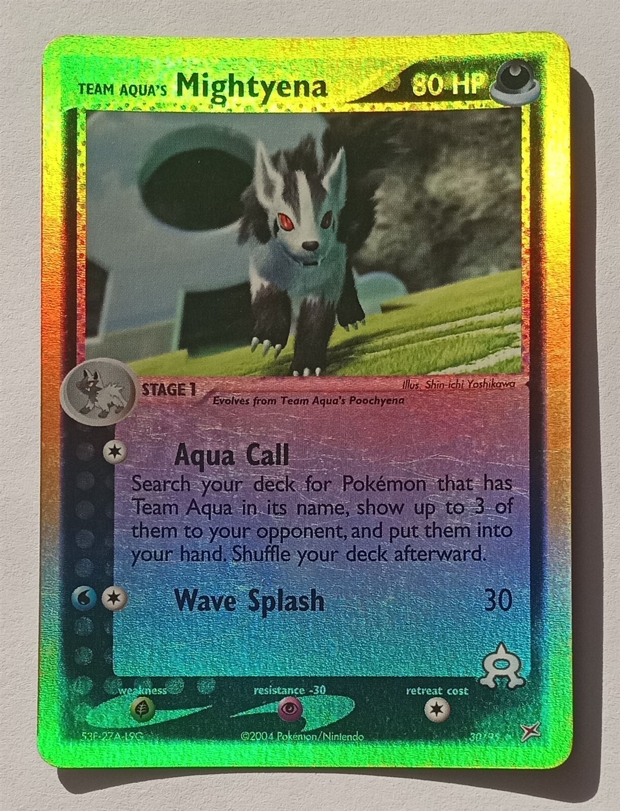Pokemon - Team Aqua's Mightyena - Team Magma vs Aqua 30/95 - Reverse Holo - NM
