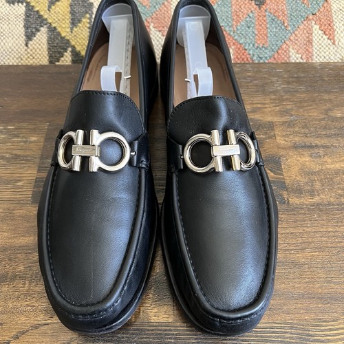 Salvatore Ferragamo Rolo Gancini Bit Black Calf Leather Loafers 8.5 US9.5 - Picture 2 of 15