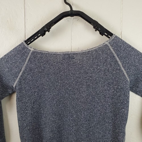 Denim & Supply Sweatshirt Womens Small Gray wide Neck Long Sleeve Pocket Stretch - Picture 9 of 13