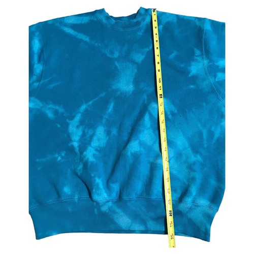 Vintage 90er BVD Acid Wash Batik Sweatshirt unbedruckter Pullover Rundhalsausschnitt hergestellt in den USA blau - Bild 5 von 8
